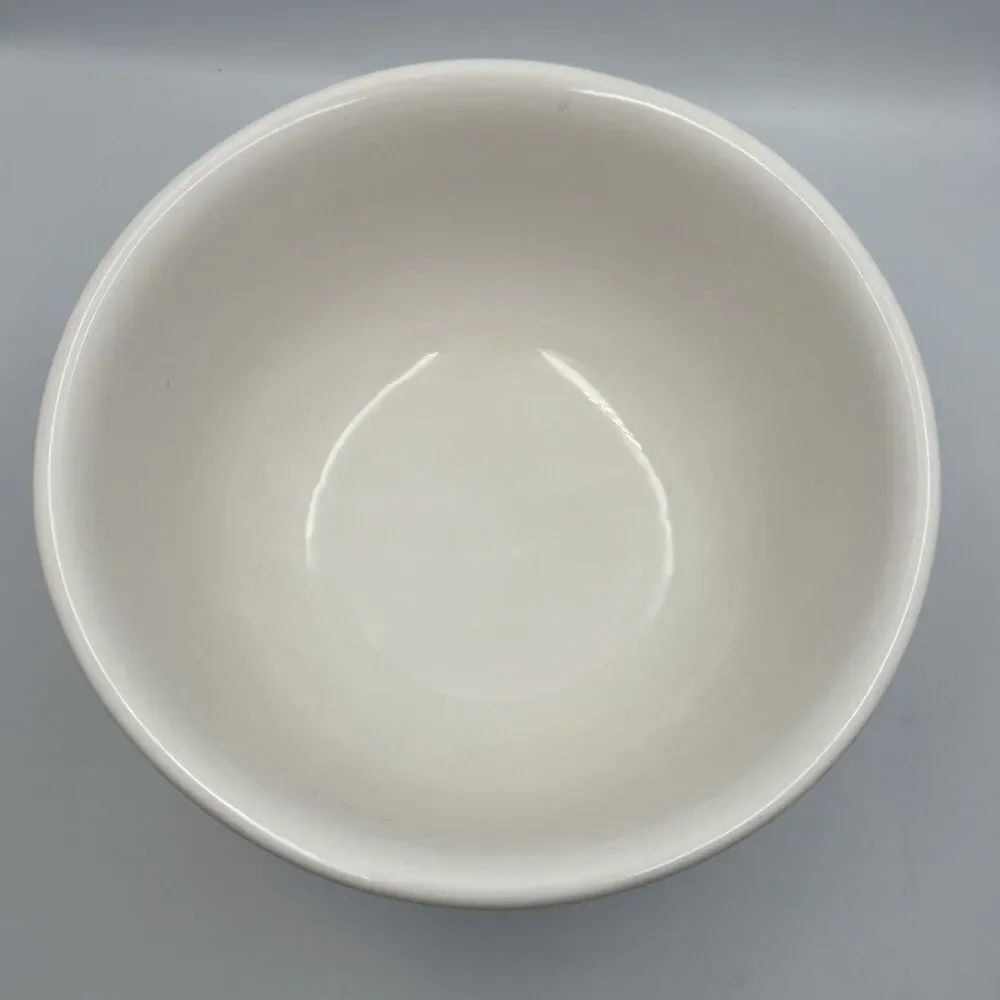 Vintage USA Pottery Family Popcorn Bowl Blue White Ceramic Large 10